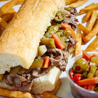 Hot Italian Beef Sandwich